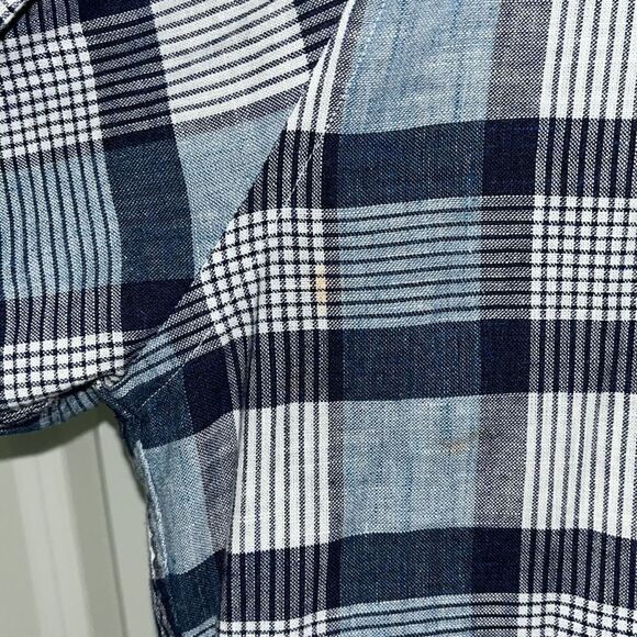 Brooks Brothers Regent model Blue Check Plaid Tartan LS Cotton casual shirt L - Picture 5 of 5